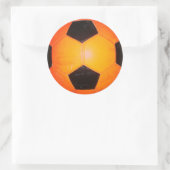 Sticker Rond Balle de football orange et noir (Sac)