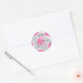 Sticker Rond Balle de football rose et blanc (Enveloppe)