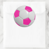 Sticker Rond Balle de football rose et blanc chaud (Sac)