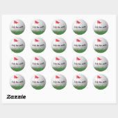 Sticker Rond balle de golf blanche avec drapeau (Feuille)