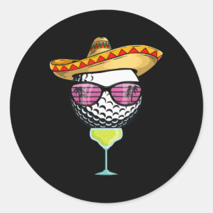 Sticker Rond Balle de golf Cinco De Mayo pour femmes avec sombr