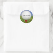 Sticker Rond balle de golf sur tee rouge (Sac)