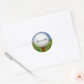 Sticker Rond balle de golf sur tee rouge (Enveloppe)