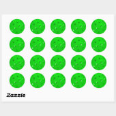Sticker Rond Balle de Pickleball Vert Néon (Feuille)