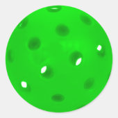 Sticker Rond Balle de Pickleball Vert Néon (Devant)