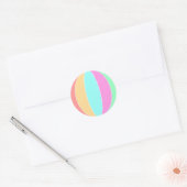 Sticker Rond Balle de plage Pastel Color (Enveloppe)