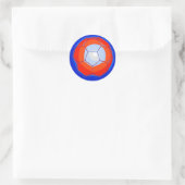 Sticker Rond Balle de soccer bleu orange (Sac)