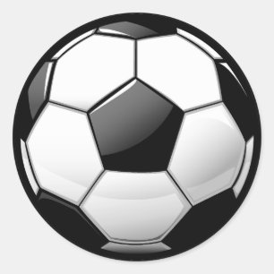 Sticker Rond Balle de soccer classique brillante