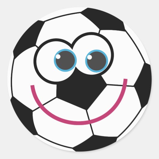 Sticker Rond Balle de soccer en dessin (Devant)