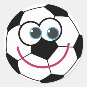 Sticker Rond Balle de soccer en dessin