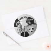 Sticker Rond Balle de soccer noir et blanc (Enveloppe)