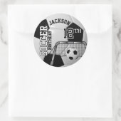 Sticker Rond Balle de soccer noir et blanc (Sac)