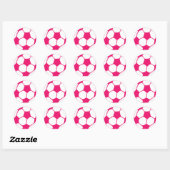 Sticker Rond Balle de soccer rose (Feuille)