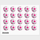 Sticker Rond Balle de soccer rose (Feuille)