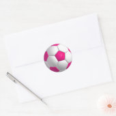 Sticker Rond Balle de soccer rose (Enveloppe)