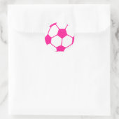 Sticker Rond Balle de soccer rose chaud (Sac)