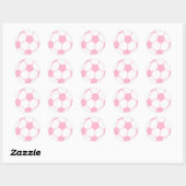 Sticker Rond Balle de soccer rose clair (Feuille)