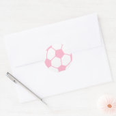 Sticker Rond Balle de soccer rose clair (Enveloppe)