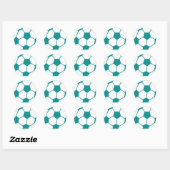 Sticker Rond Balle de soccer verte turquoise (Feuille)