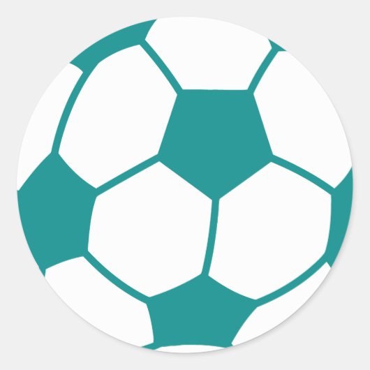Sticker Rond Balle de soccer verte turquoise (Devant)