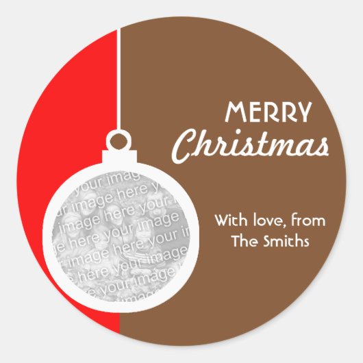 Sticker Rond Balle décorative de Noël (Devant)
