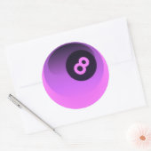 Sticker Rond Balle en néon 8 violet (Enveloppe)