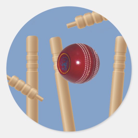 Sticker Rond Balle Et Pompes De Cricket, (Devant)