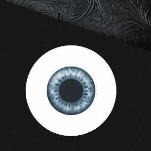 Sticker Rond Balle oculaire iris bleu drôle de farce blague nou