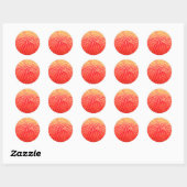 Sticker Rond Balle squishy Abstrait rouge orange brillant (Feuille)