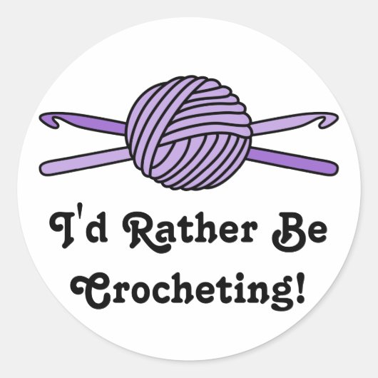 Sticker Rond Balle violette de fils et crochets Crochet (Devant)