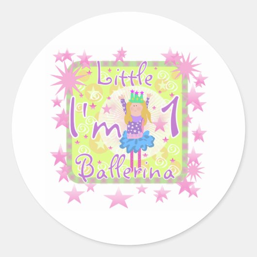 Sticker Rond Ballerina 1er anniversaire (Devant)
