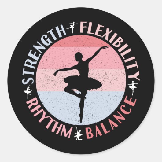 Sticker Rond Ballerina Ballet Dancer - Valeurs Mindset (Devant)