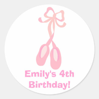 Sticker Rond BALLERINA CHAUSSONS BALLET Anniversaire Autocollan
