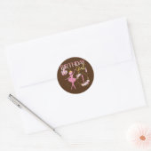 Sticker Rond Ballerina Classic Ballet Dancer Anniversaire (Enveloppe)