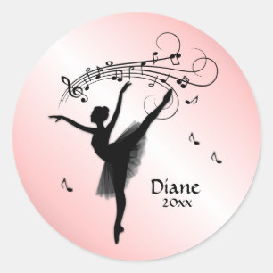 Sticker Rond Ballerina Danser avec musique personnelle