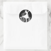 Sticker Rond Ballerina de fumée sur noir (Sac)