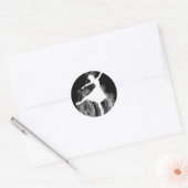 Sticker Rond Ballerina de fumée sur noir (Enveloppe)