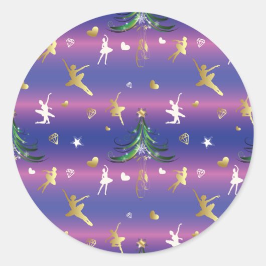 Sticker Rond Ballerina de Noël - Danseur de ballet (Devant)