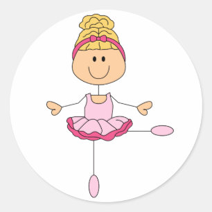 Sticker Rond Ballerina Figure Stick