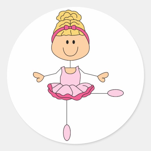 Sticker Rond Ballerina Figure Stick (Devant)