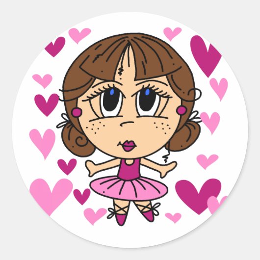 Sticker Rond Ballerina Girl (Devant)
