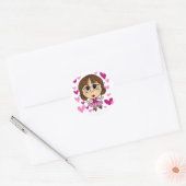 Sticker Rond Ballerina Girl (Enveloppe)