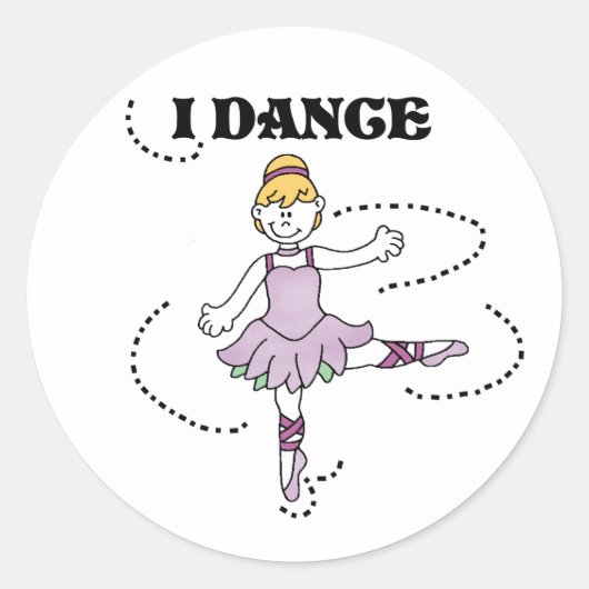 Sticker Rond Ballerina Girl I Dance (Devant)