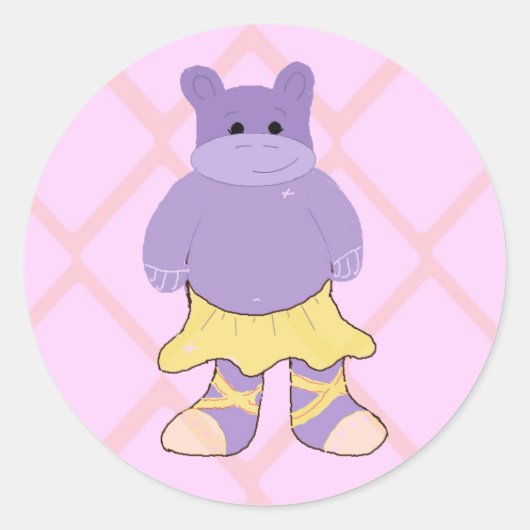 Sticker Rond Ballerina Hippo (Devant)