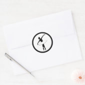 Sticker Rond Ballerina Neon Danseur de ballet Silhouette Noir (Enveloppe)