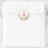 Sticker Rond Ballerina Nutcracker Rose Girl Anniversaire Cupcak (Sac)