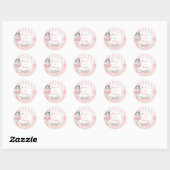 Sticker Rond Ballerina Pink Tutu Fleurs (Feuille)