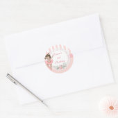 Sticker Rond Ballerina Pink Tutu Fleurs (Enveloppe)