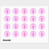 Sticker Rond Ballerina Silhouette (Feuille)