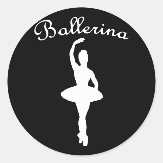 Sticker Rond Ballerina Silhouette (Devant)